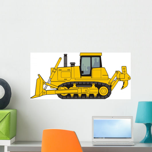 Yellow Construction Bulldozer Wall Decal