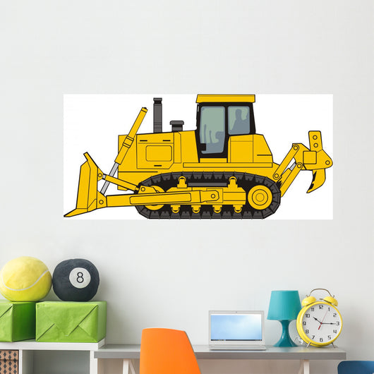 Yellow Construction Bulldozer Wall Decal