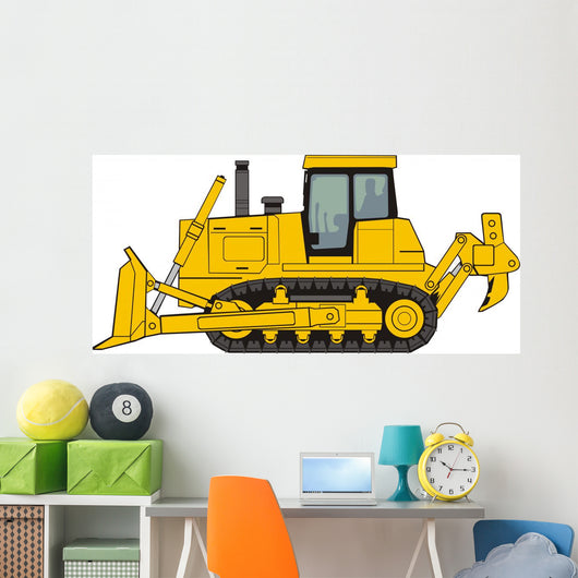 Yellow Construction Bulldozer Wall Decal