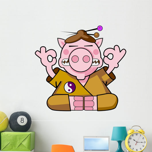 Zen Pig Wall Decal