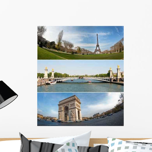 Triptych Paris-tour Eiffel Alexander Wall Decal
