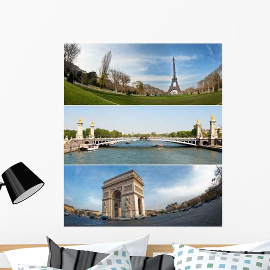Triptych Paris-tour Eiffel Alexander Wall Decal