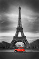 Eiffel Tower and Red Car - Paris Wall Mural