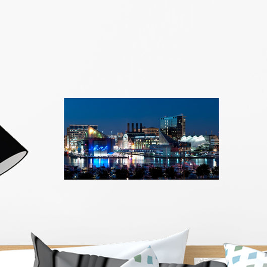 Baltimore Maryland Cityscape at Night Wall Mural