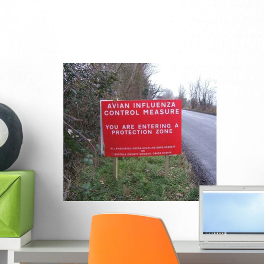 Bird Flu Warning Sign Wall Decal