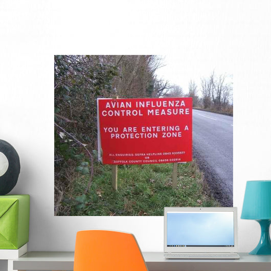 Bird Flu Warning Sign Wall Decal