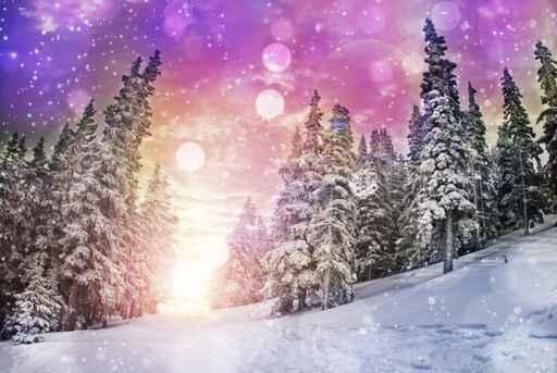 Majestic Sunset Winter Mountains Wall Decal Design 2