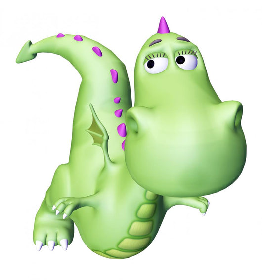 dino baby green dragon flying out Wall Decal