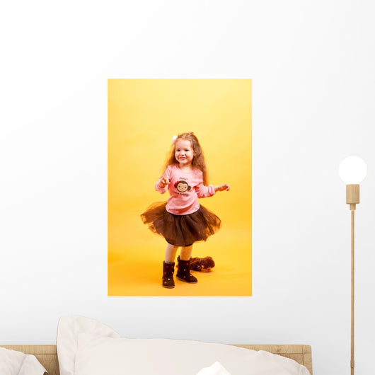Pretty Little Girl Dancing Wall Mural