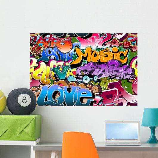 Graffiti Seamless Hip-hop Art Wall Decal