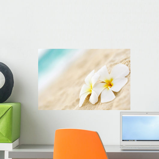 Temple flower on the beach Wall Mural