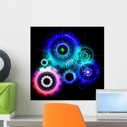 Glowing Techno Gears Blue
