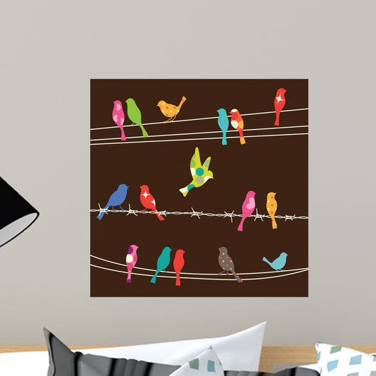 Birds on Wires Wall Mural