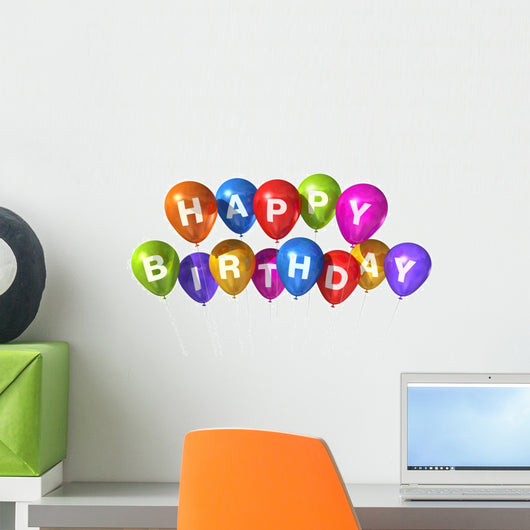 Happy Birthday Balloons Wall Decal