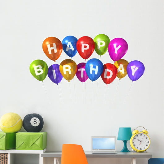 Happy Birthday Balloons Wall Decal