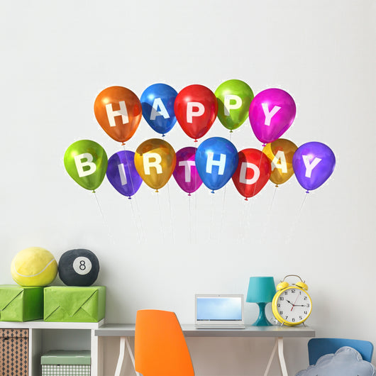 Happy Birthday Balloons Wall Decal