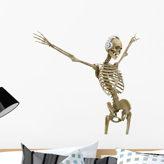dj skelleton in dancing the dance Wall Decal