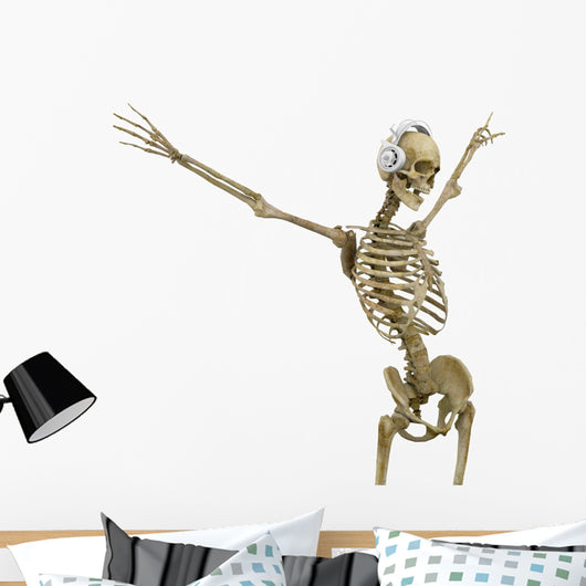 dj skelleton in dancing the dance Wall Decal