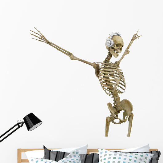 dj skelleton in dancing the dance Wall Decal