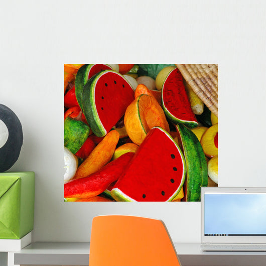 Paper Mache Fruit and Vegetable Wall Mural