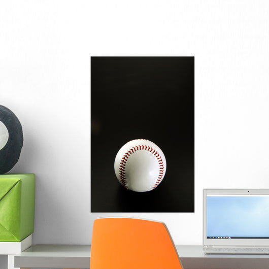 Baseball on Black Wall Mural