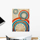 Retro Circles - Aged Paper Texture Wall Mural