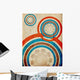 Retro Circles - Aged Paper Texture Wall Mural