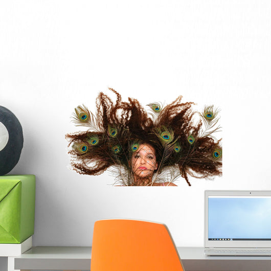 Crazy Peacock Hair Wall Mural