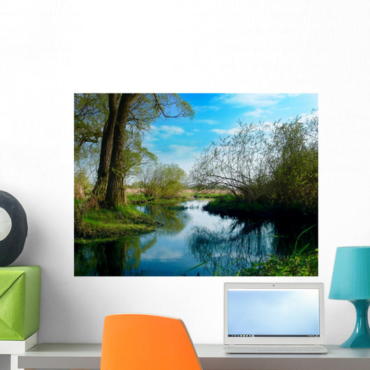 spring landscape by the river Wall Mural