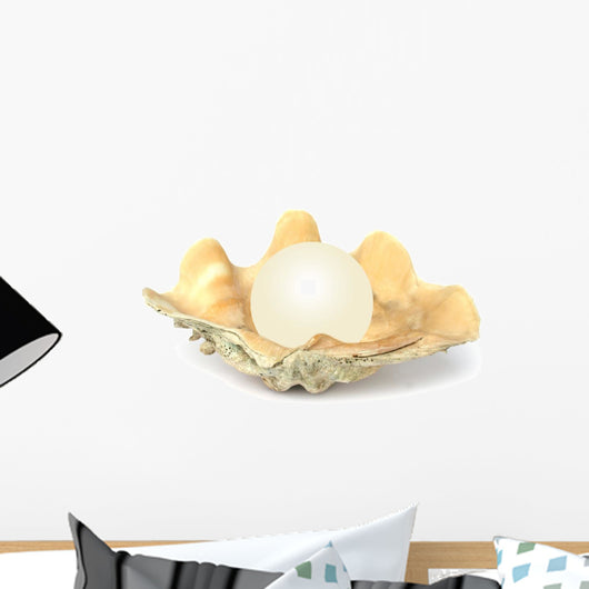 shell with pearl Wall Decal