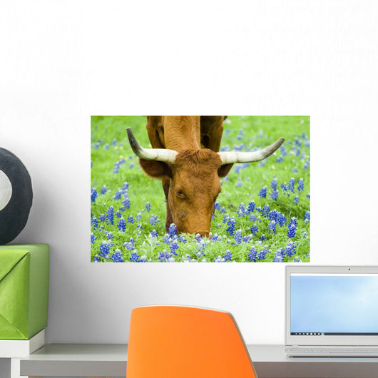 Grazing Amongst the Bluebonnets Wall Mural