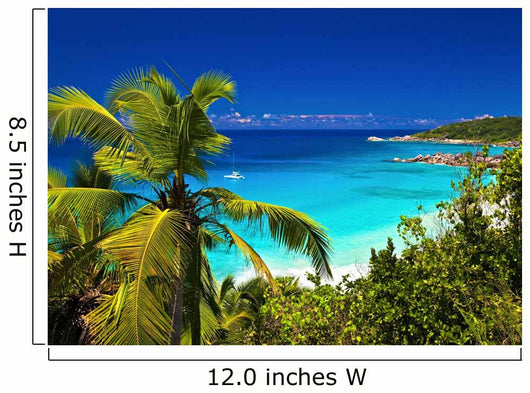 Dream seascape view, Seychelles, La Digue island Wall Mural