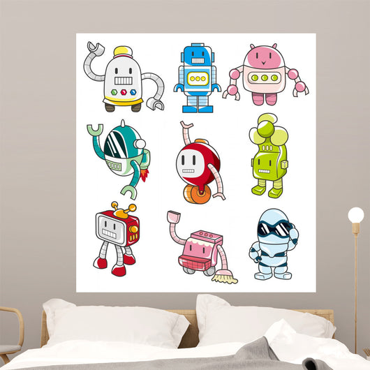 cartoon robot Wall Decal
