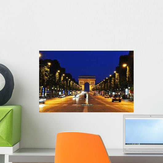 Champs-elysees Night Wall Decal