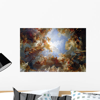 Heavens Parting to Make Wall Mural shown on a wall
