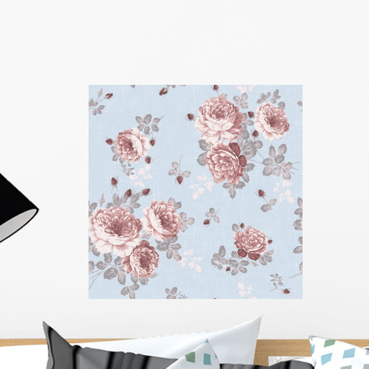 Floral Element for Blue Wall Decal