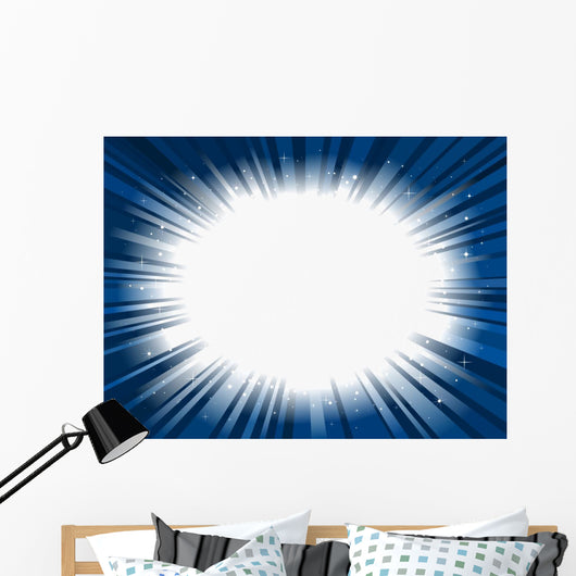 Star Burst Background Blue Frame Wall Mural