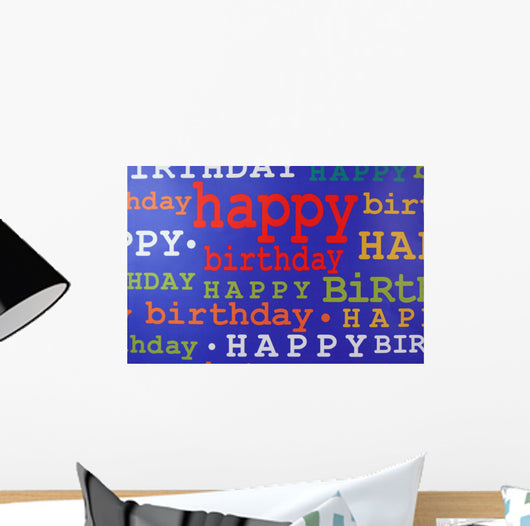 happy birthday gift bag Wall Mural