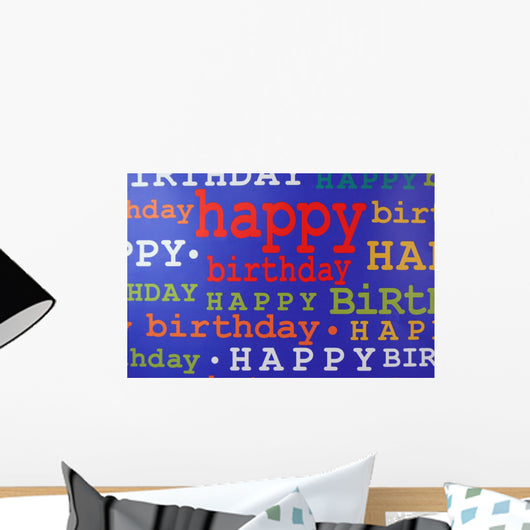 happy birthday gift bag Wall Mural