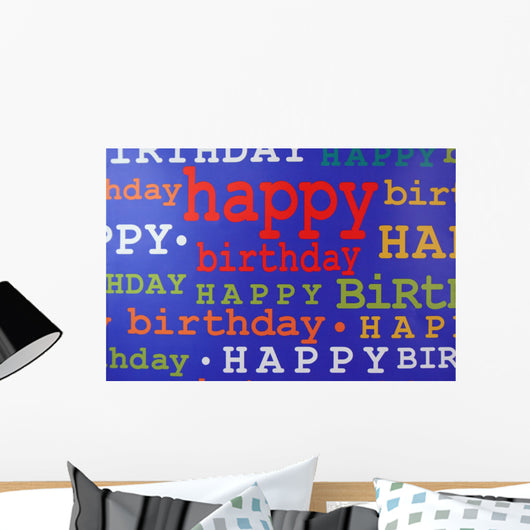 happy birthday gift bag Wall Mural
