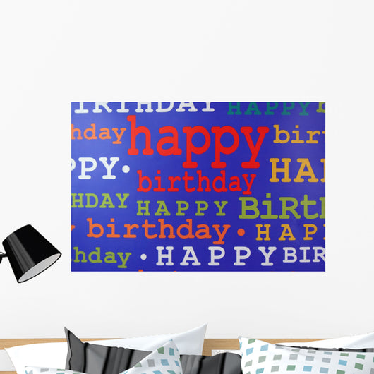 happy birthday gift bag Wall Mural