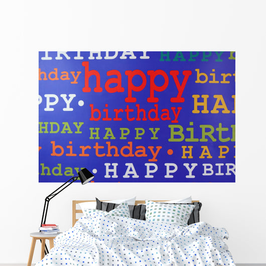 happy birthday gift bag Wall Mural