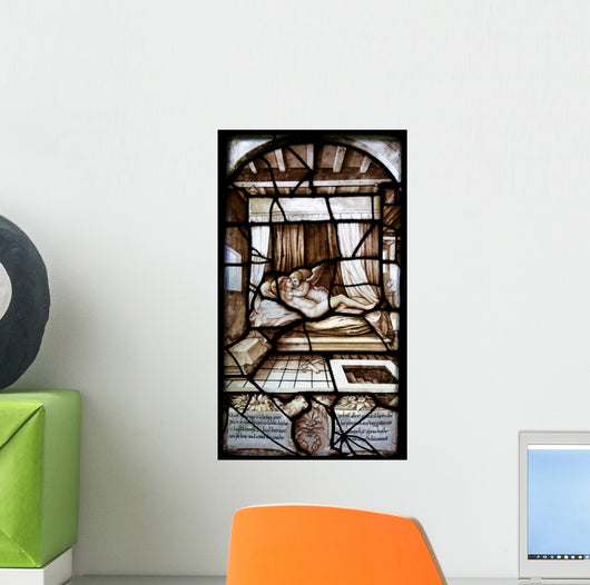 Psyche and Cupid Stained Glass Wall Mural