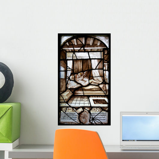 Psyche and Cupid Stained Glass Wall Mural