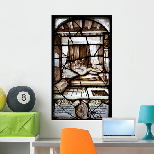 Psyche and Cupid Stained Glass Wall Mural