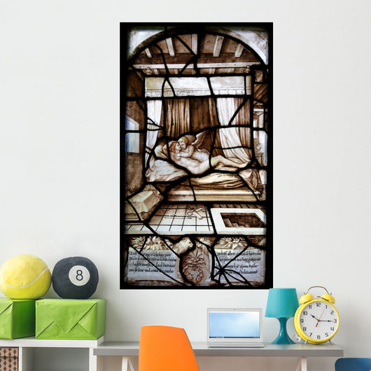 Psyche and Cupid Stained Glass Wall Mural