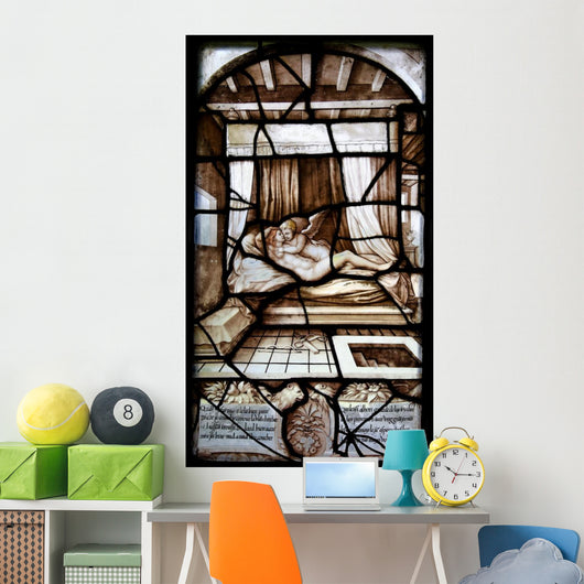 Psyche and Cupid Stained Glass Wall Mural