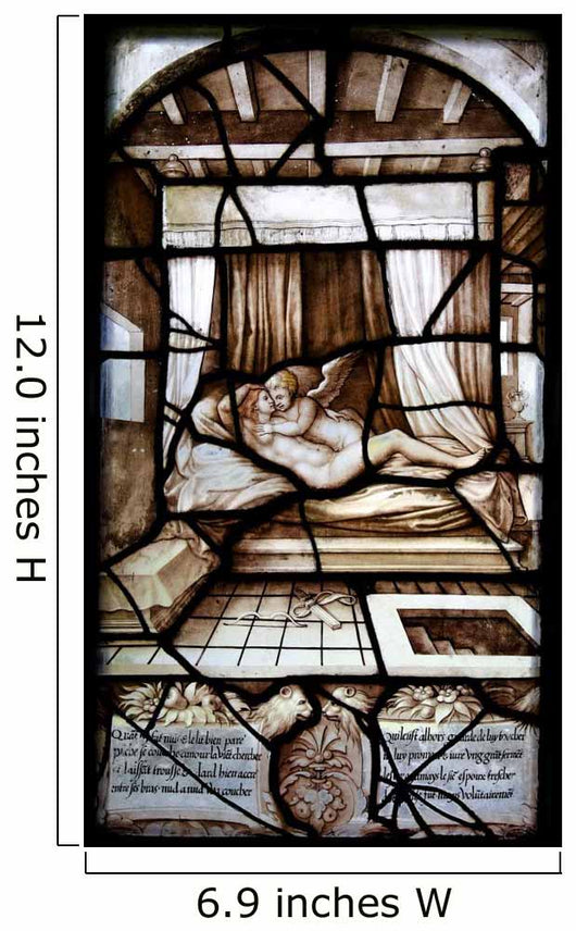 Psyche and Cupid Stained Glass Wall Mural