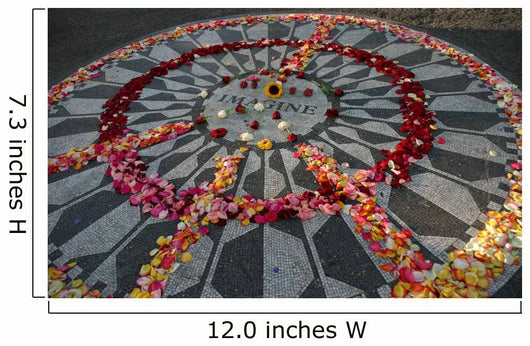 Imagine Monument With Flowers in Peace Sign Wall Mural