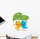 Lovebirds Sheltering from Rain